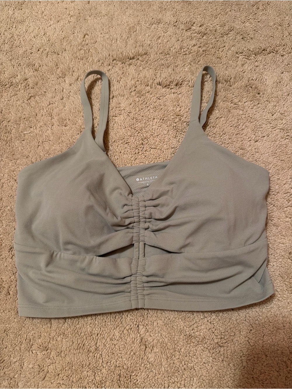 Athleta blue purplegreen cutout tank size S with adjustable straps and cups